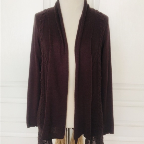 Anthropologie Knitted Knotted Cardi Sweater M - Picture 2 of 7